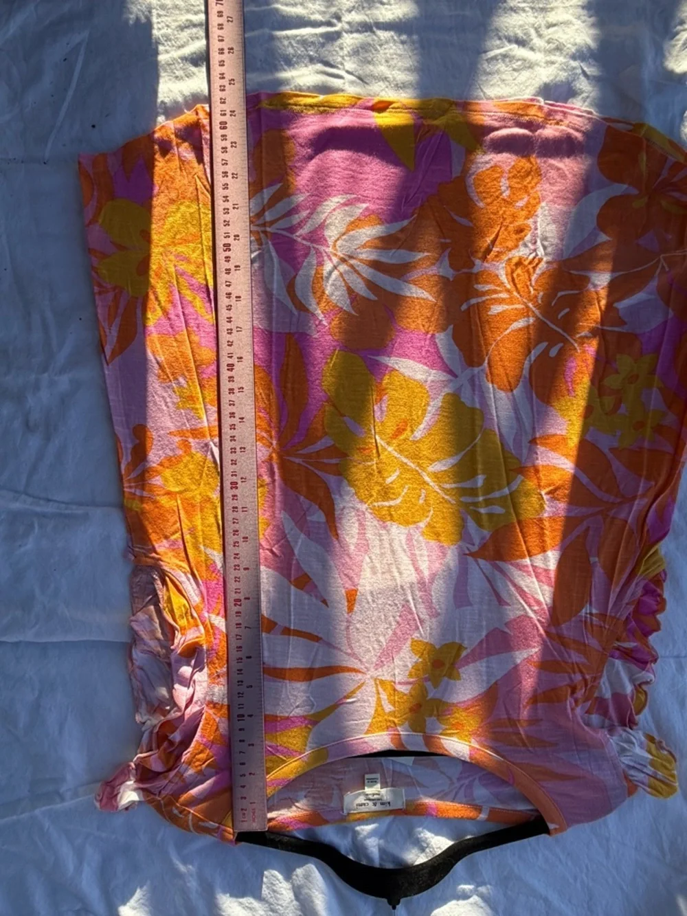 Kim & Cami Pink and Orange Tropical Print Short Sleeve Tee - Picture 5 of 7